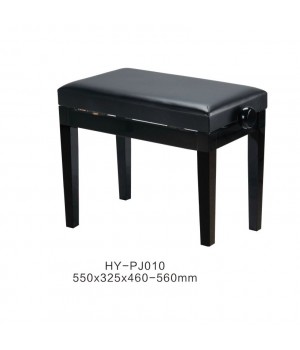 Банкетка для клавишника, HY-PJ010-GLOSS-BLACK черная, искус. кожа, Rin